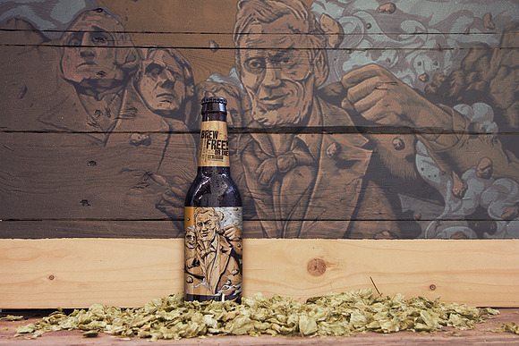 Wood Wall Malt 4 in 1 | Beer Mockup in Product Mockups - product preview 1