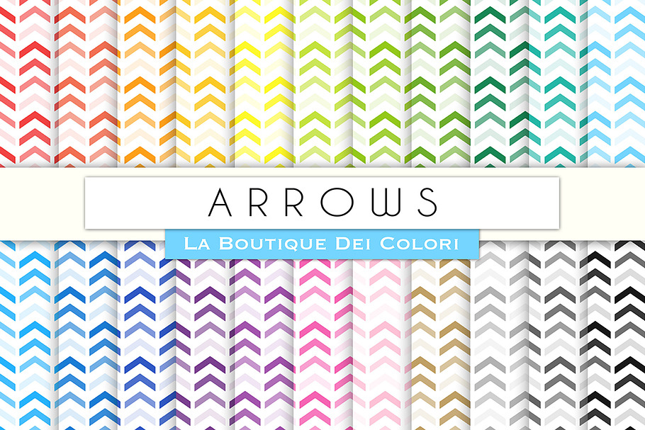 Rainbow Arrows Chevron Digital Paper in Patterns - product preview 8