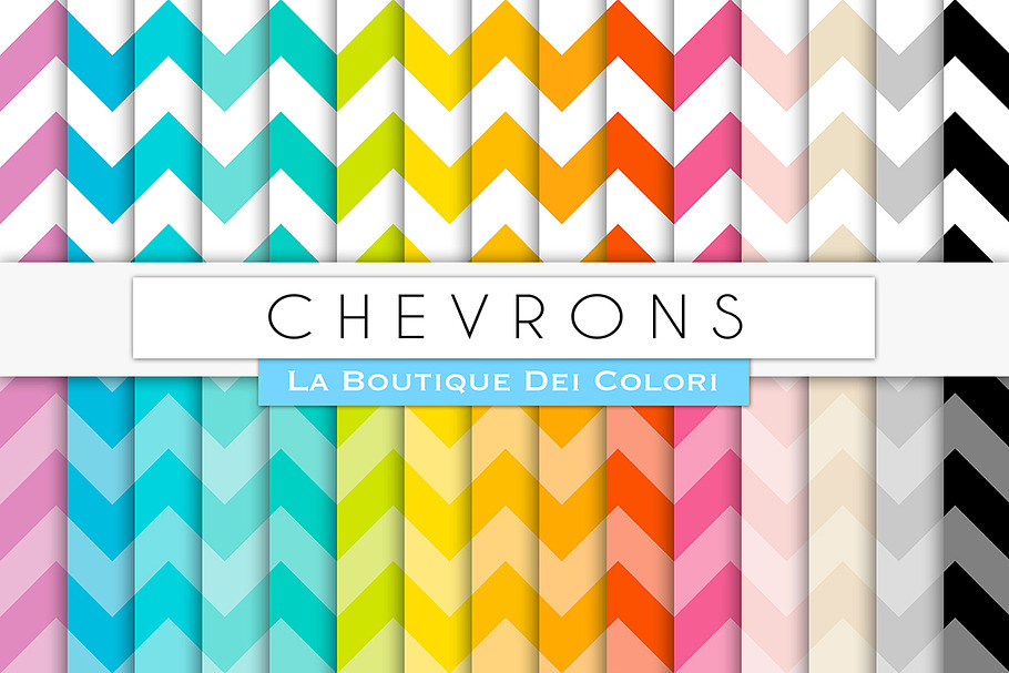 Big Rainbow Chevron Digital Paper in Patterns - product preview 8