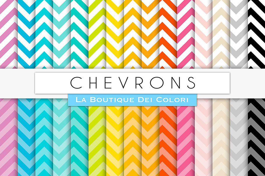 Rainbow Chevron Digital Paper in Patterns - product preview 8