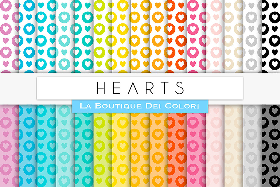 Hearts & Circles Digital Paper in Patterns - product preview 8