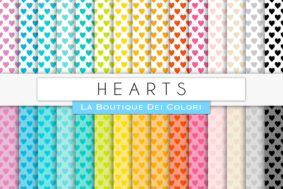 Small Hearts Digital Paper in Patterns - product preview 8