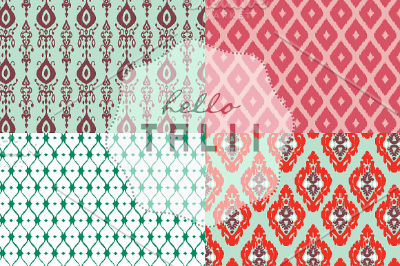 Christmas Ikat Digital Paper in Patterns - product preview 1