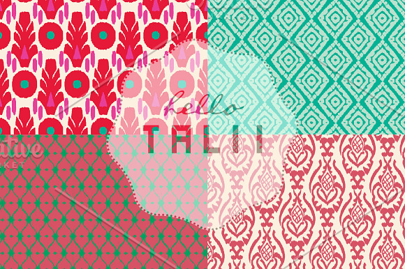 Christmas Ikat Digital Paper in Patterns - product preview 2