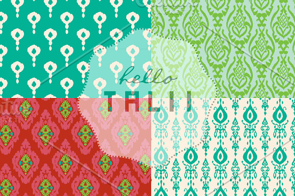Christmas Ikat Digital Paper in Patterns - product preview 3