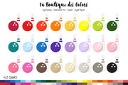 50 Rainbow Bowling Planner Clipart