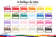 50 Rainbow Movie Clapboard Clipart