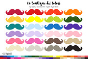 50 Rainbow mustache Clipart