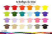 50 Rainbow Graduation Hat Clip Art