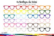 50 Rainbow Hipster Glasses Clip Art