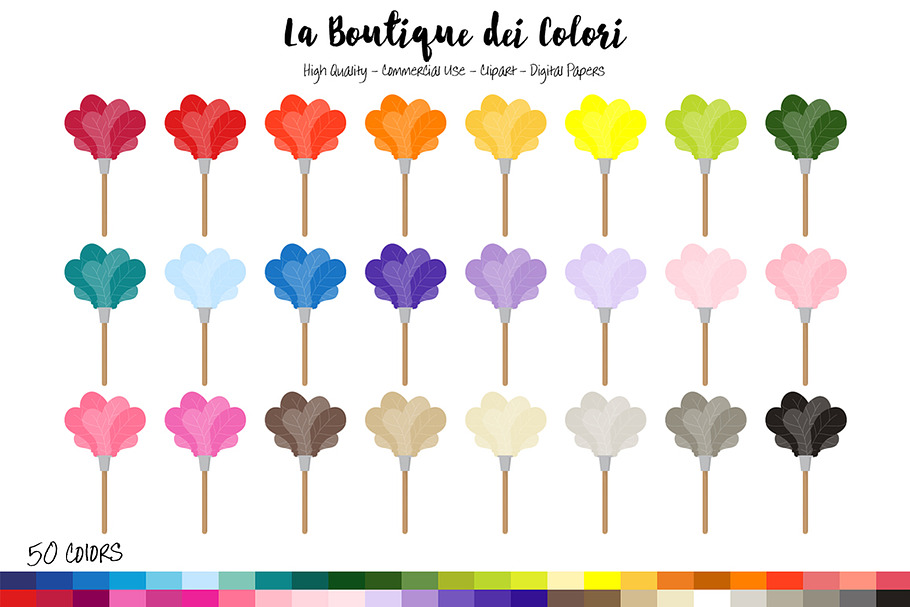 50 Rainbow Feather Duster Clipart in Illustrations - product preview 8