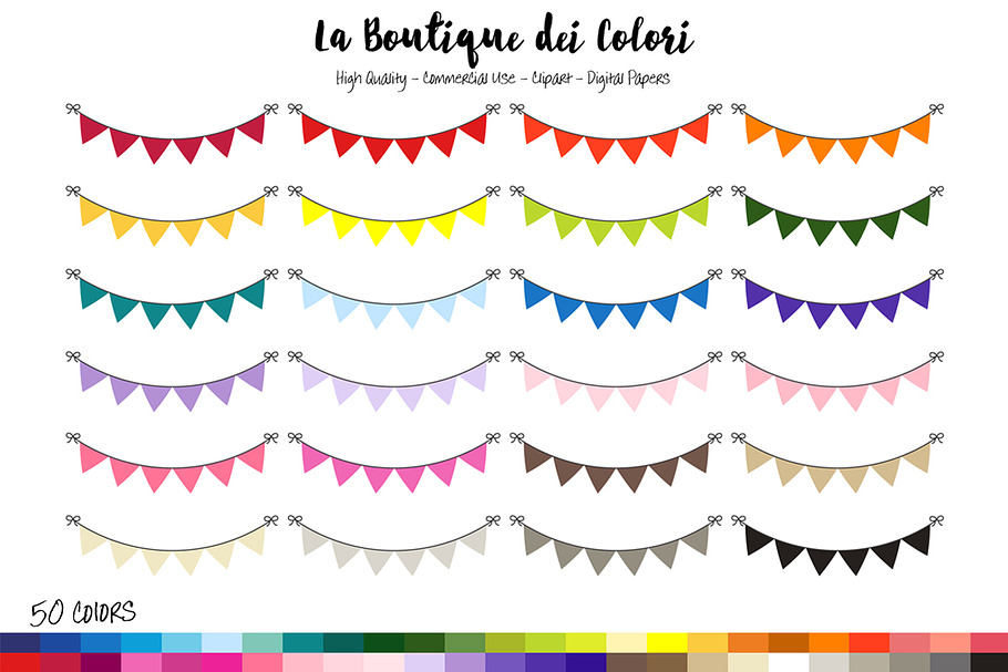50 Bunting Banner Clipart