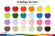 50 Rainbow Apple Clip art