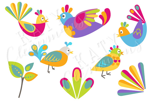 TWEETY BIRDS clip art & papers in Illustrations - product preview 1