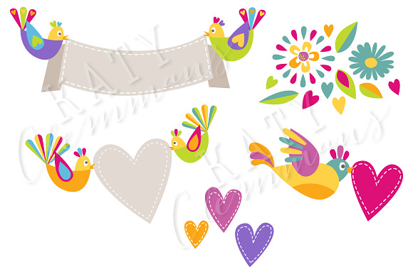 TWEETY BIRDS clip art & papers in Illustrations - product preview 2