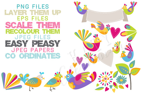 TWEETY BIRDS clip art & papers in Illustrations - product preview 4