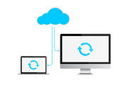 Cloud Service Concept iMac + MacBook