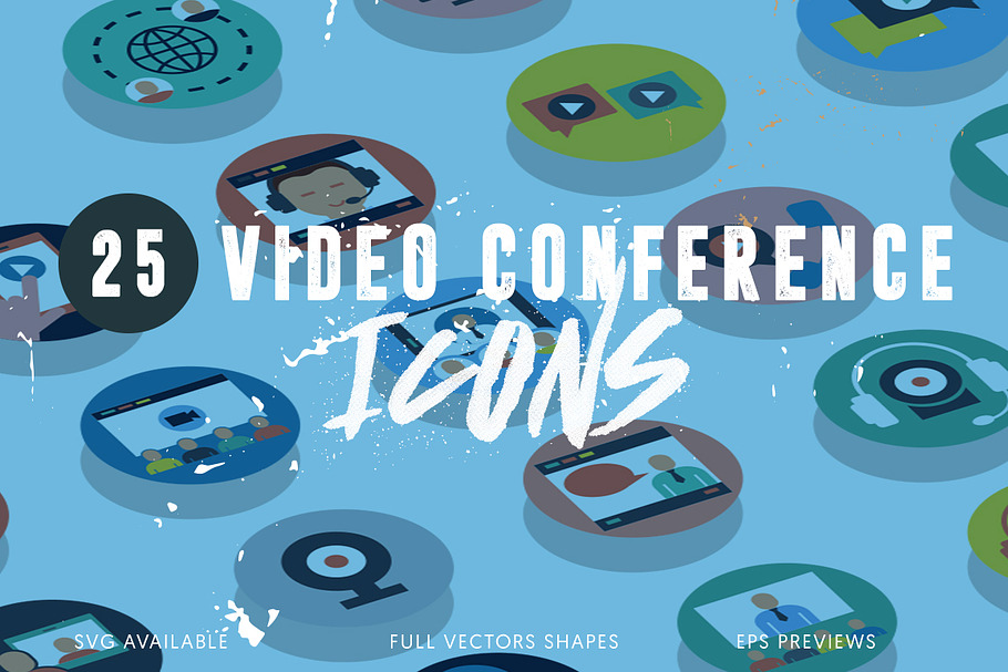 25 Web Video Conference Icons Pack