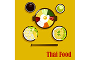 Thai cuisine dishes and sauces