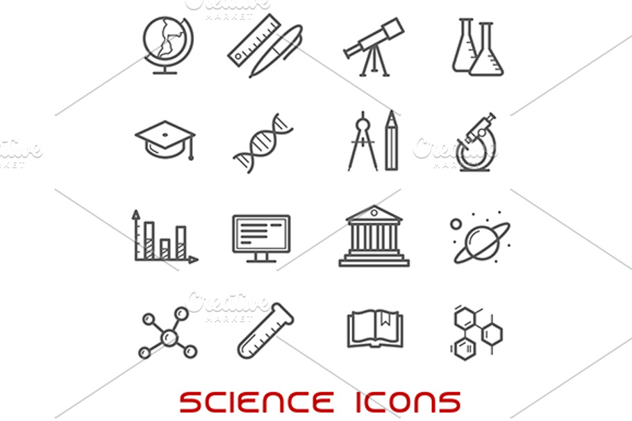 Science and education thin icons in Graphics - product preview 8