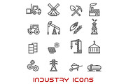 Industry and ecology thin line icons