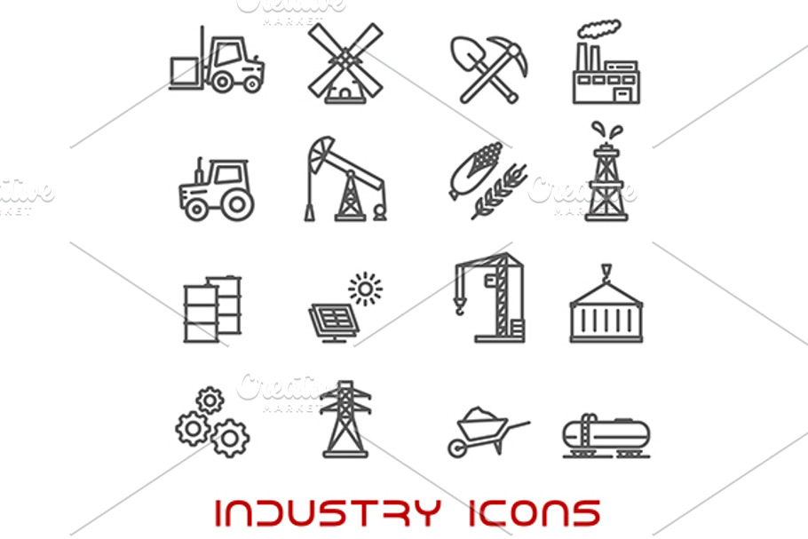 Industry and ecology thin line icons in Graphics - product preview 8