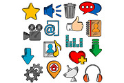 Colorful social media icons