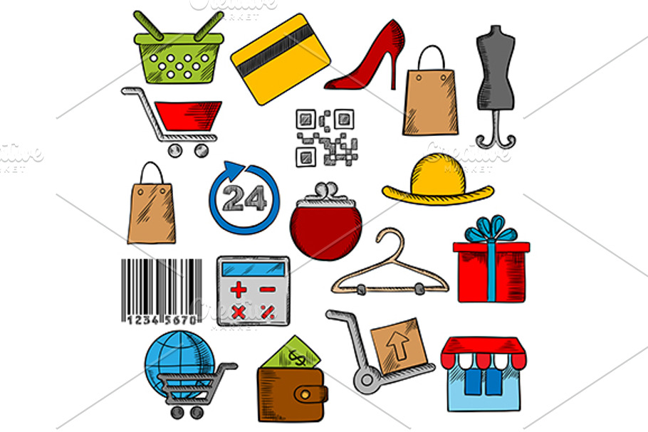 Shopping,retail and commerce icons in Graphics - product preview 8