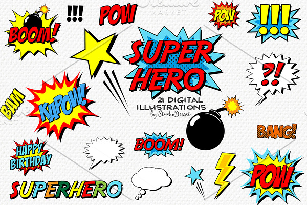 Super Hero - Comic Book Cliparts