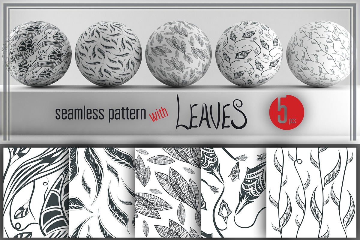  Seamless pattern with leaves in Patterns - product preview 8