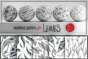  Seamless pattern with leaves