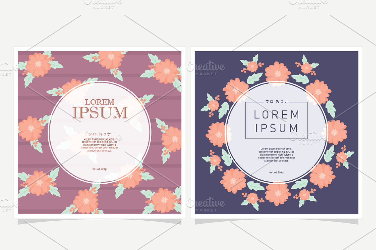 Vintage Floral background with label in Patterns - product preview 8