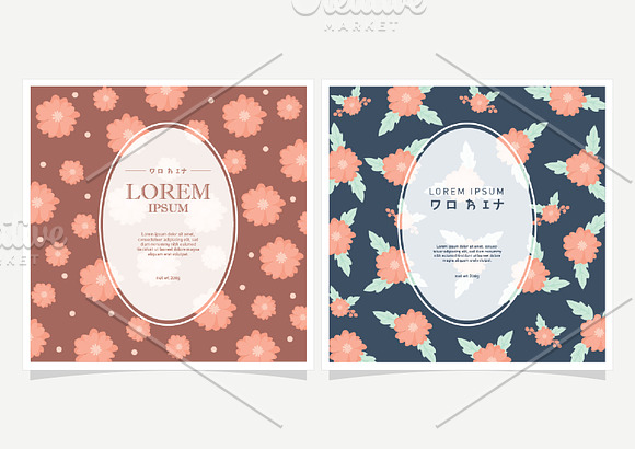 Vintage Floral background with label in Patterns - product preview 1