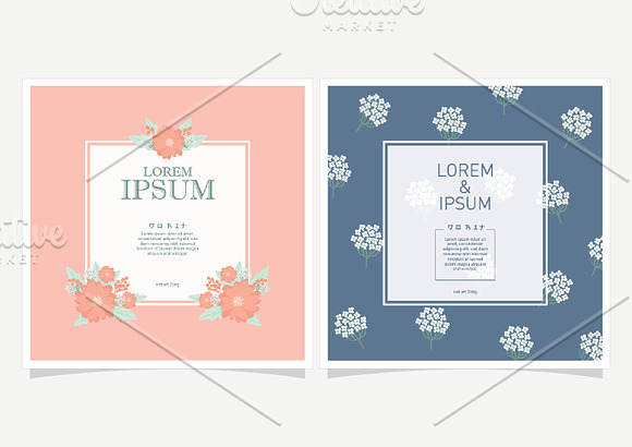Vintage Floral background with label in Patterns - product preview 2