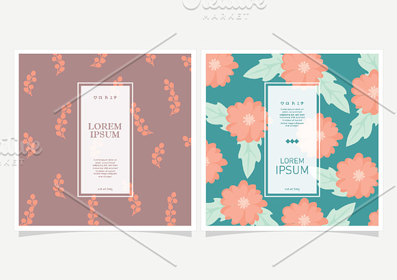 Vintage Floral background with label in Patterns - product preview 3