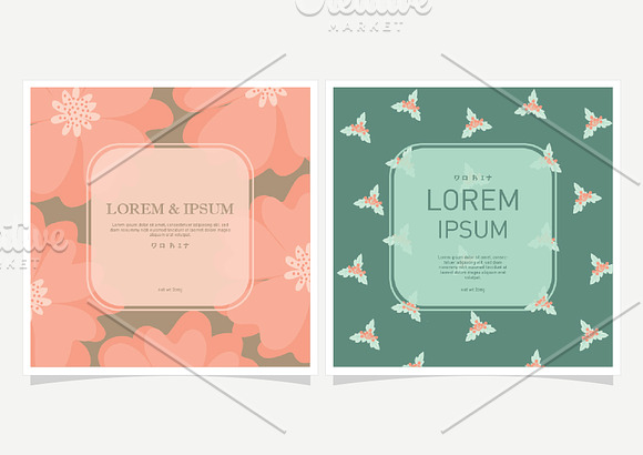 Vintage Floral background with label in Patterns - product preview 4