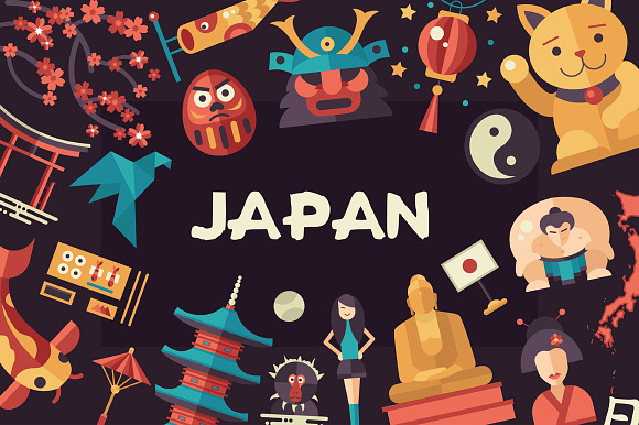 Bundle of Japan Travel Icons & Cards in Japanese Icons - product preview 6