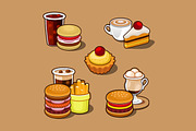 Cartoon fast food set