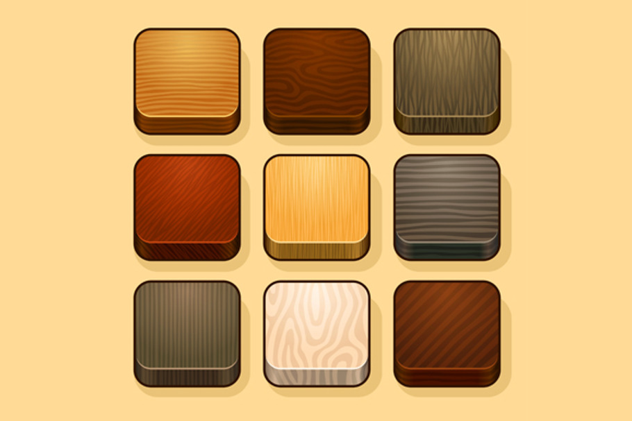 Wood Icons Set in Graphics - product preview 8