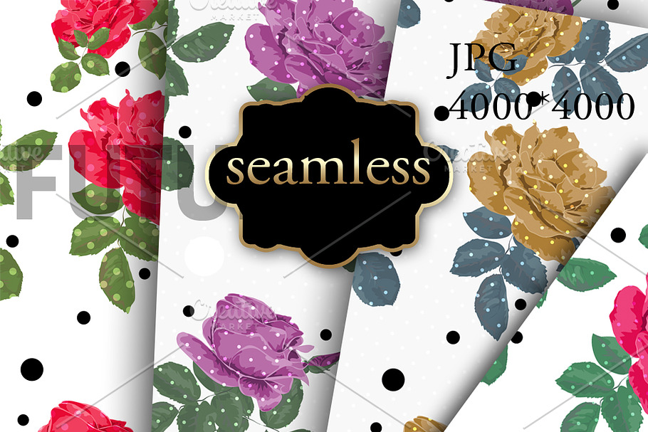  4 Colorful seamless patterns