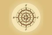 Wind rose in old retro style