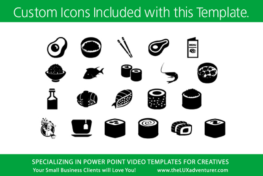 Sushi Restaurant Power Point Video in PowerPoint Templates - product preview 8