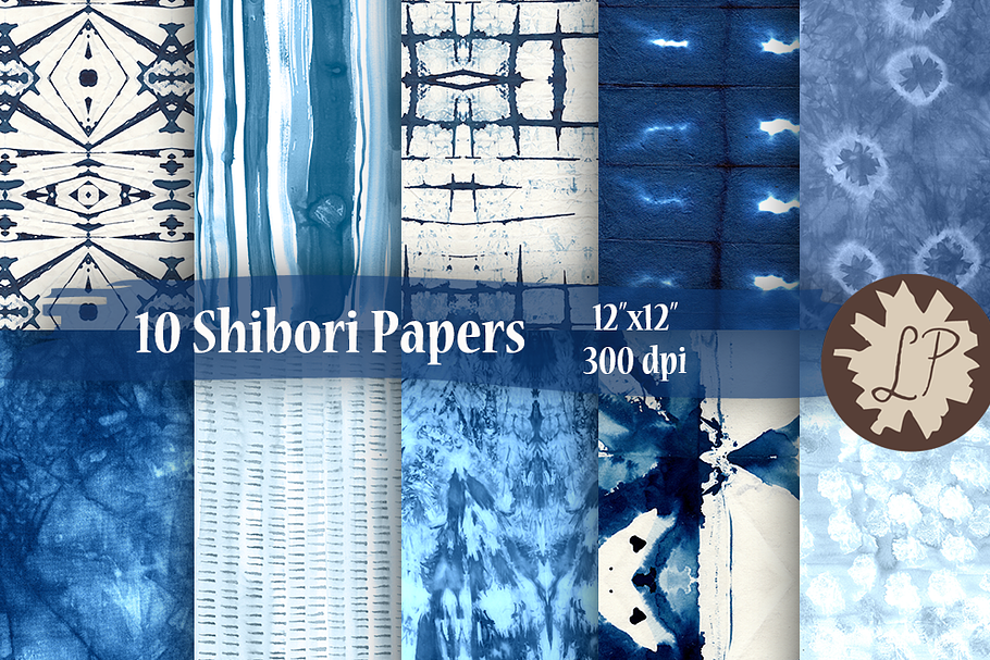 Blue Shibori Paper Pack