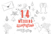 14 Hand-Drawn Wedding Illustration