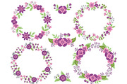 Purple and Pink Floral Wreath