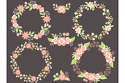 Pink and Green Floral Wreath