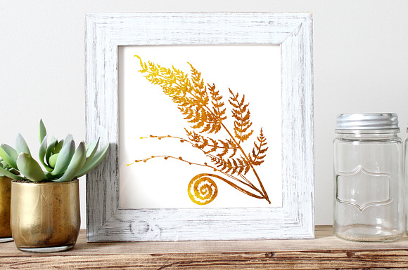 Fine fern. watercolor clipart in Illustrations - product preview 5