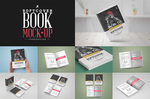 Book Mock-Up / Softcover Edition in Print Mockups - product preview 10