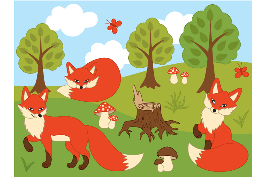 Woodland Foxes in Illustrations - product preview 8