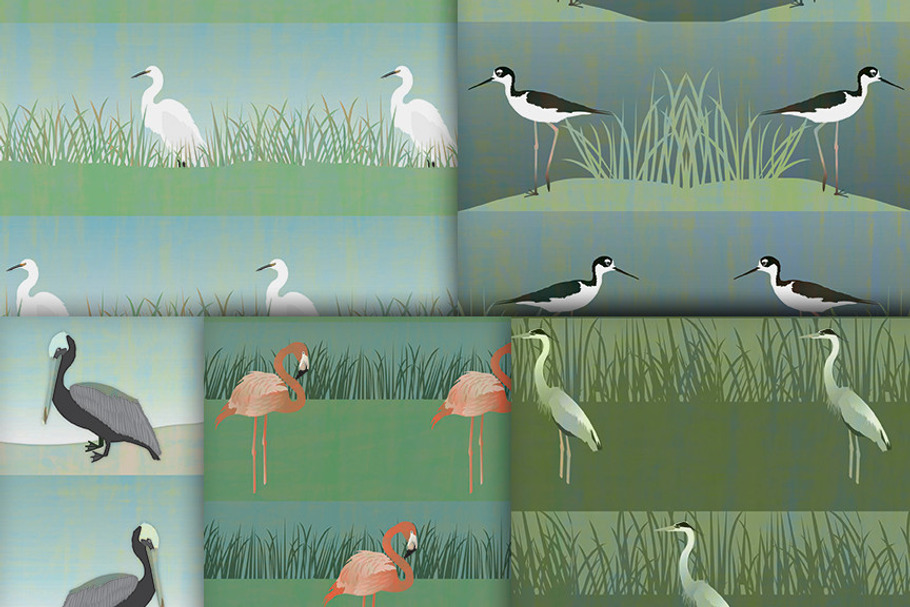 Birds Digital Paper Patterns